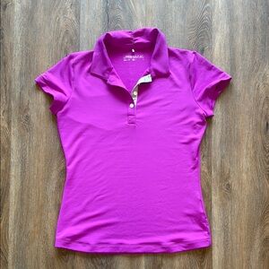 Nike Golf Purple Polo Shirt Fitted Short Sleeve
